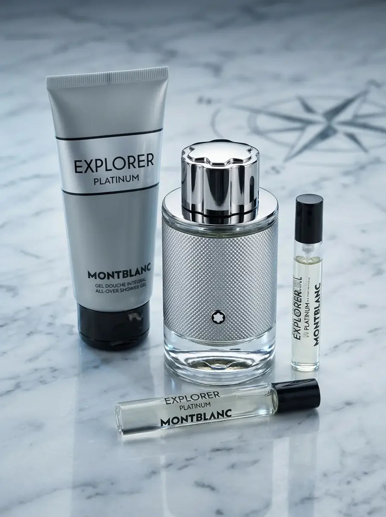 Montblanc Explorer Platinum Pour Homme -For Men-Parfum 100ml+2x7,5ml+Shower Gel 100ml